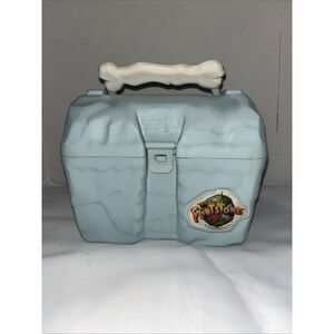 Vintage The Flintstones Movie Plastic Lunch Box Blue Stone Bone Handle 1994